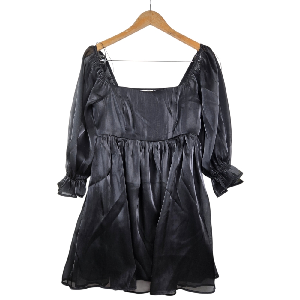 Thirty Thirty LA Sheer Puff Long Sleeve Mini Dress Whimsigoth Babydoll Size M